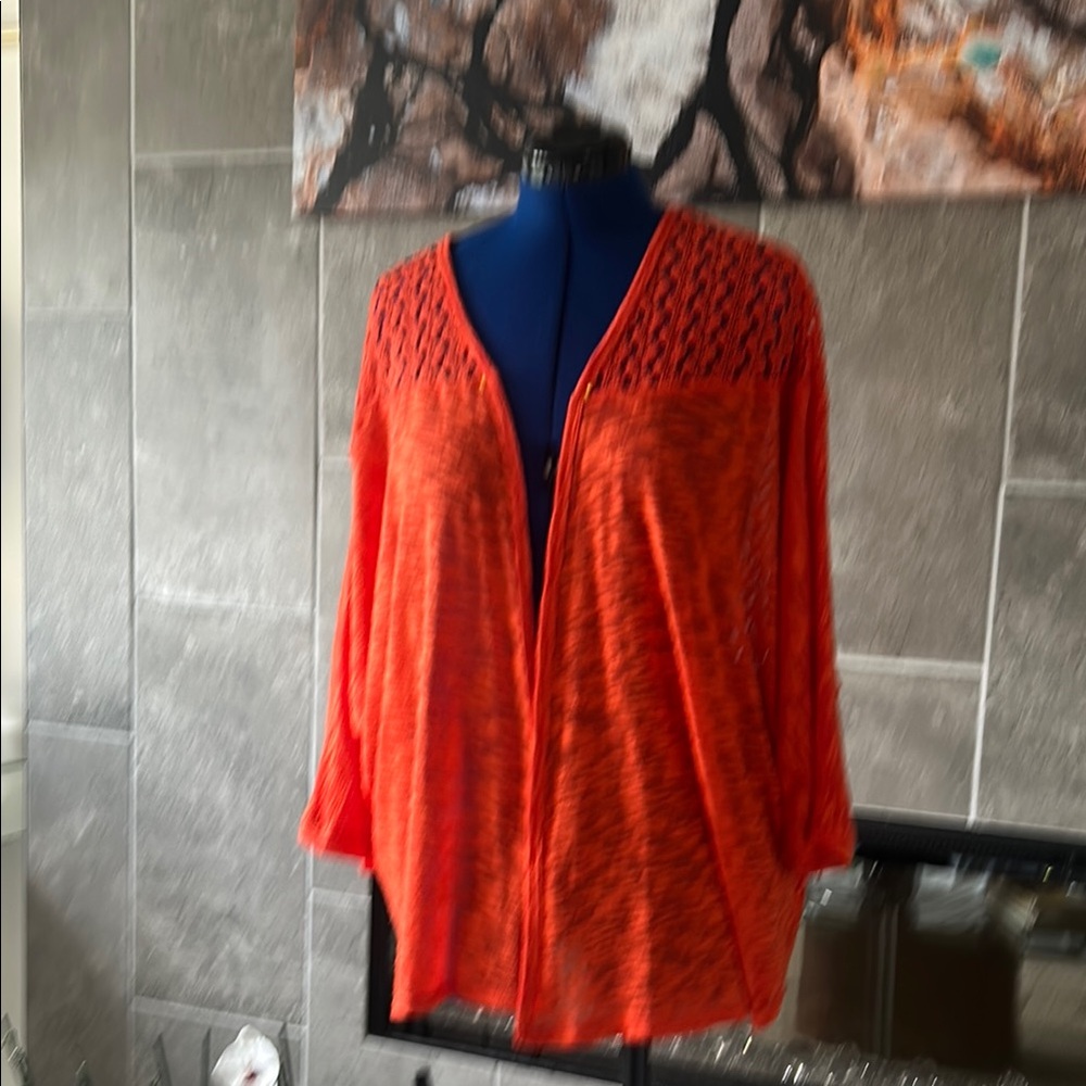 Cato Bright Orange Lace Cardigan